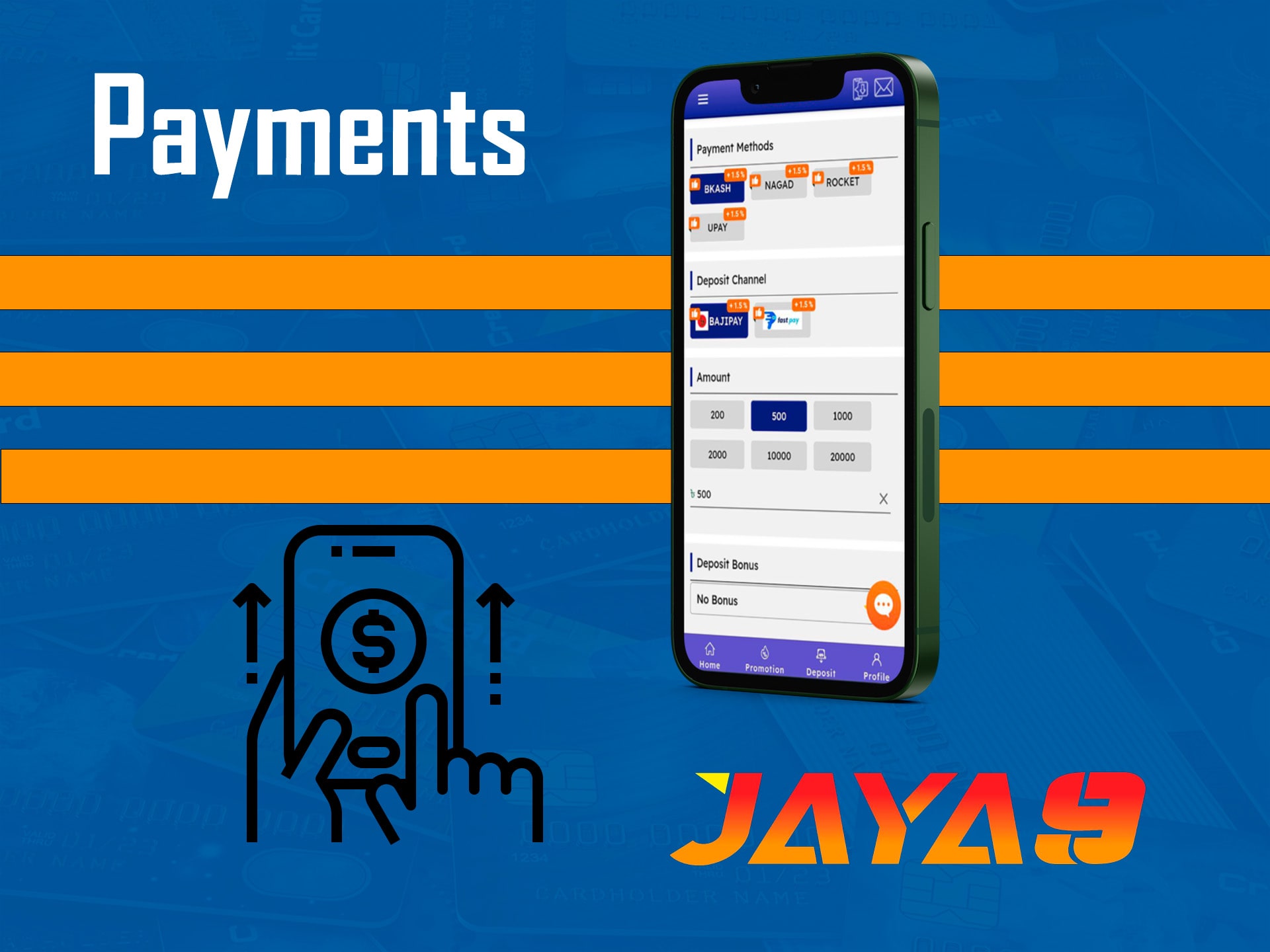 payments methods in jaya9 app